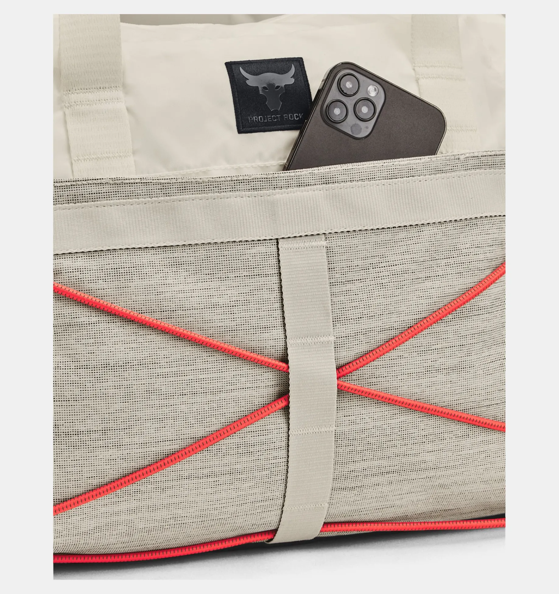 Discount Under Armour Borsa Da Palestra Piccola Project Rock Da Donna Ivory / Black - 130