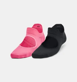 Sale Under Armour Calze Ua Breathe Balance Da Donna - Confezione Da 2 Paia Black / Cerise - 001