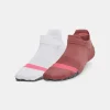 Online Under Armour Calze Ua Breathe 2-Pack No Show Tab Da Donna Red Fusion / White - 604