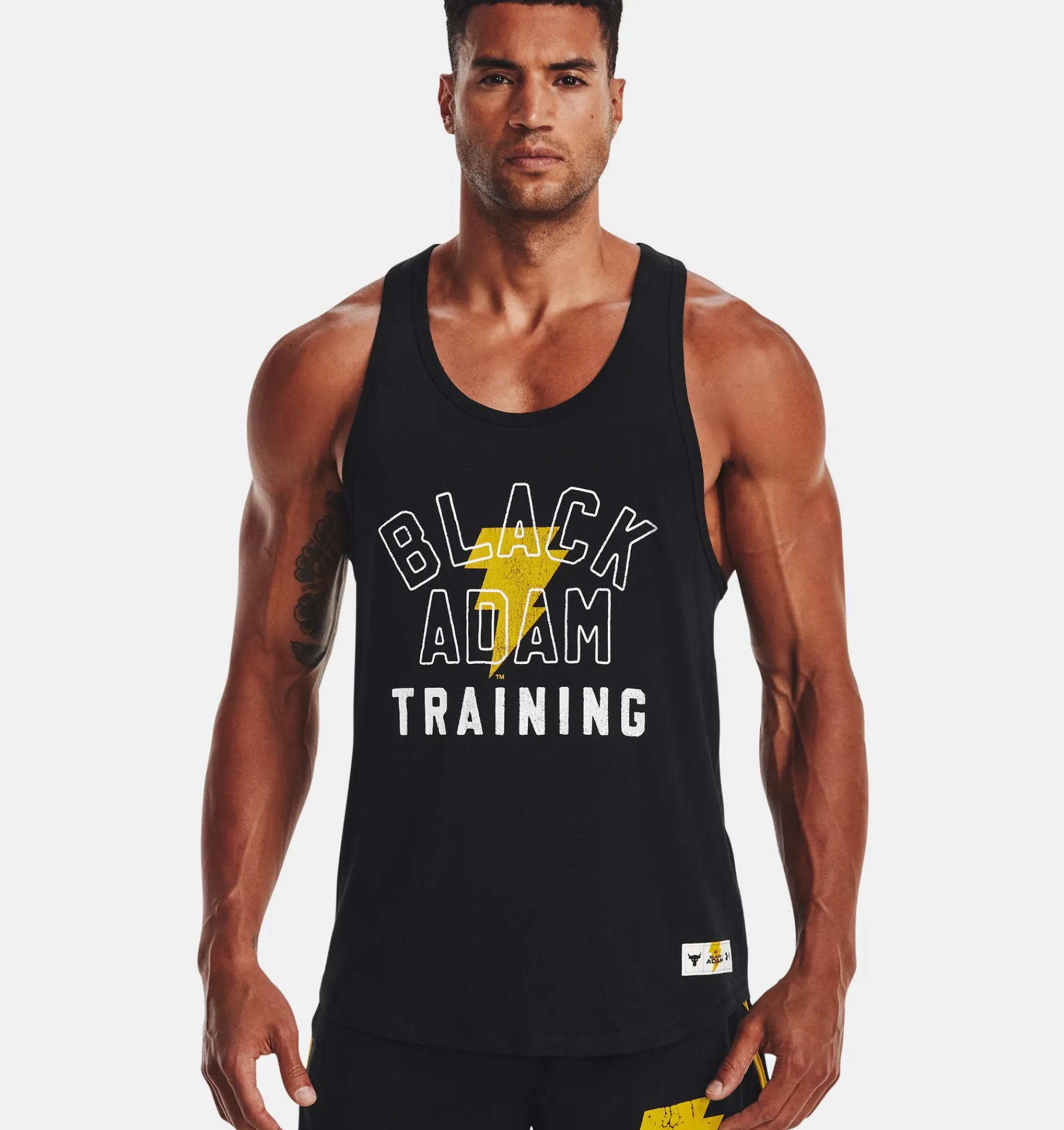 Flash Sale Under Armour Canotta Project Rock Black Adam Da Uomo Black / White - 001