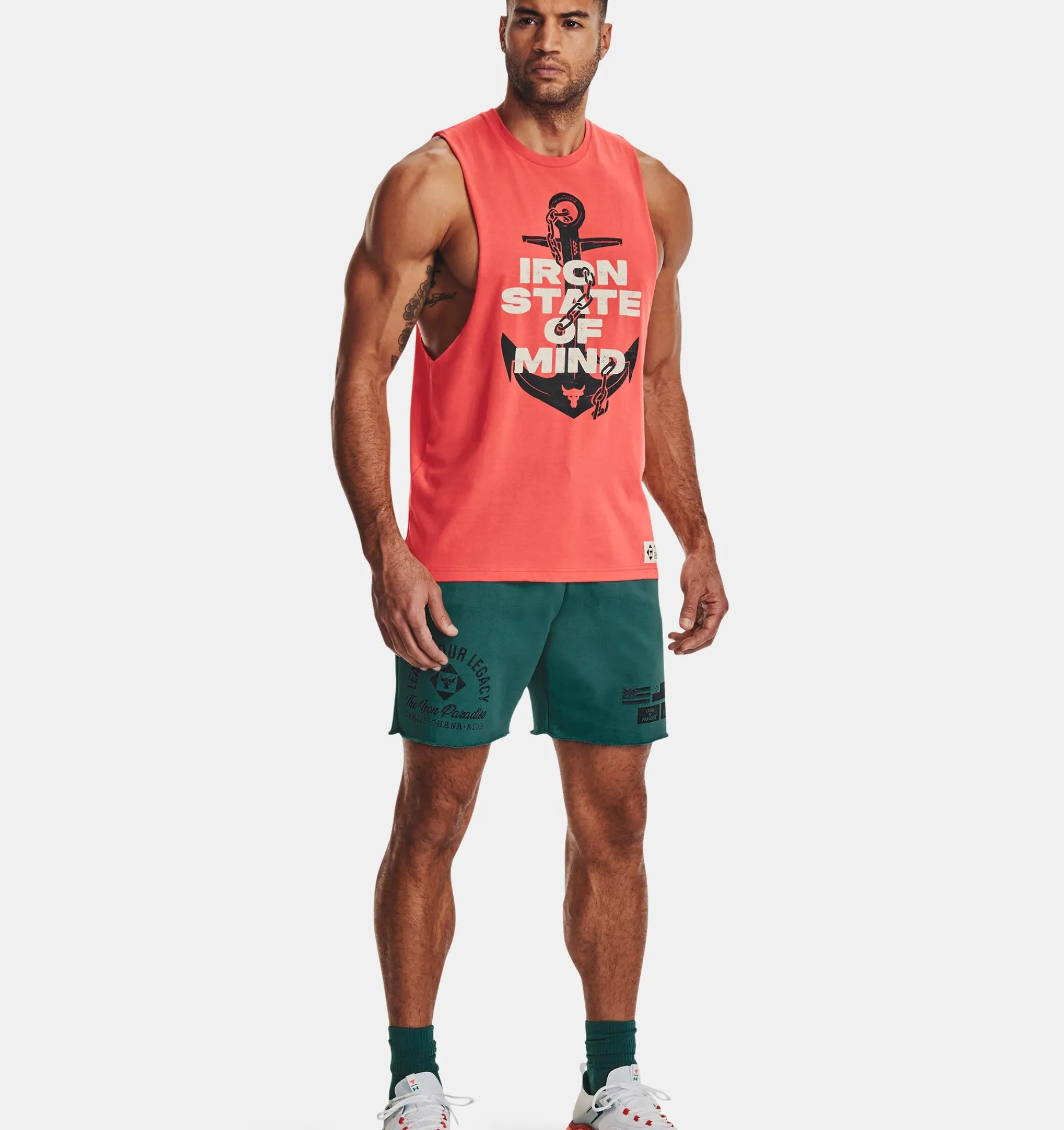 Flash Sale Under Armour Canotta Project Rock Iron Muscle Da Uomo Vermillion / Black - 872