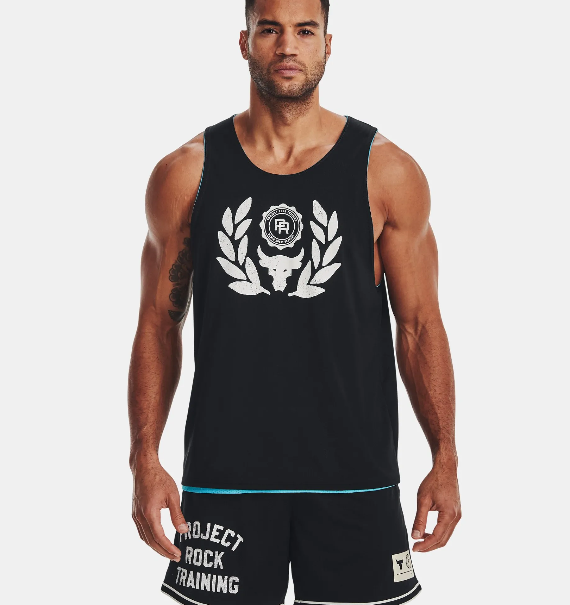 Online Under Armour Canotta Project Rock Reversible Mesh Da Uomo Glacier Blue / Black - 433