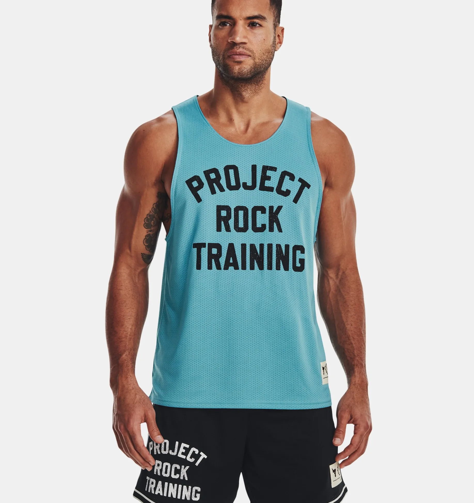 Online Under Armour Canotta Project Rock Reversible Mesh Da Uomo Glacier Blue / Black - 433