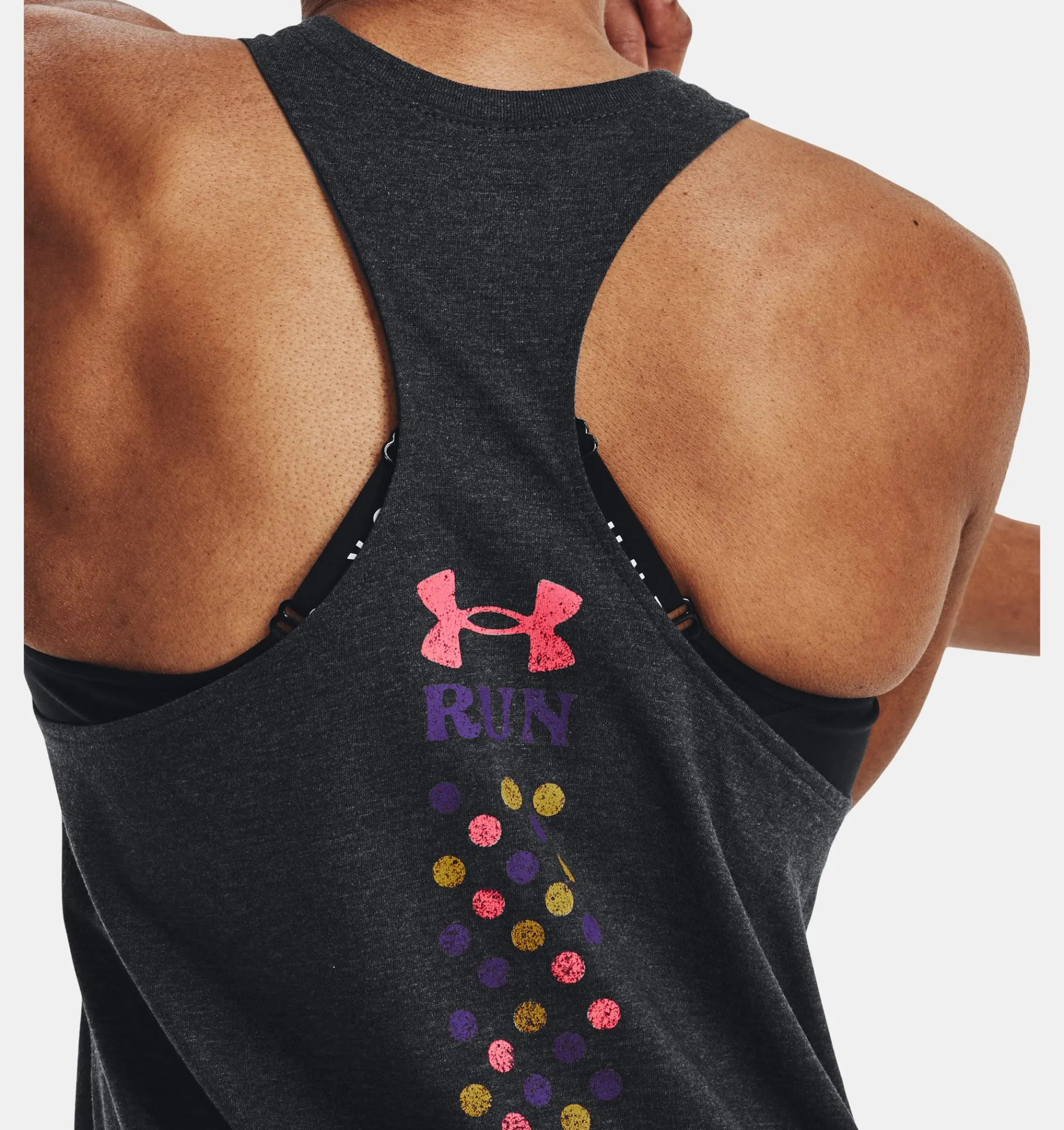 Shop Under Armour Canotta Ua Run In Peace Da Donna Black / Pink Shock - 001