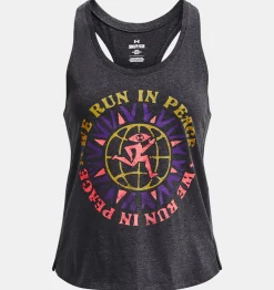 Shop Under Armour Canotta Ua Run In Peace Da Donna Black / Pink Shock - 001