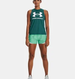 Shop Under Armour Canotta Ua Sportstyle Graphic Da Donna Coastal Teal / White - 722