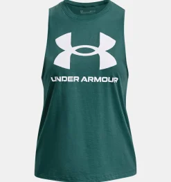 Shop Under Armour Canotta Ua Sportstyle Graphic Da Donna Coastal Teal / White - 722