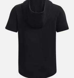 Outlet Under Armour Felpa Con Cappuccio A Maniche Corte Project Rock Hardest Worker Da Ragazzo Black - 001