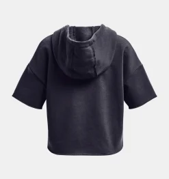 Cheap Under Armour Felpa Con Cappuccio A Maniche Corte Project Rock Rival Fleece Script Da Ragazza Tempered Steel / Lunar Purple - 558