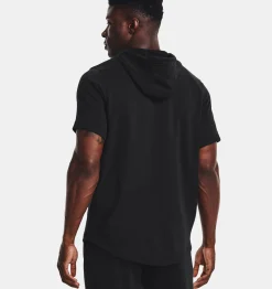 New Under Armour Felpa Con Cappuccio A Maniche Corte Ua Rival Terry Da Uomo Black / Onyx White - 001