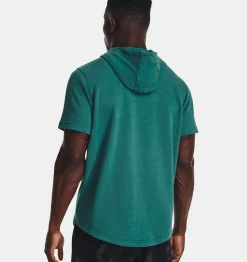 Cheap Under Armour Felpa Con Cappuccio A Maniche Corte Project Rock Terry Da Uomo Coastal Teal / Ivory - 722