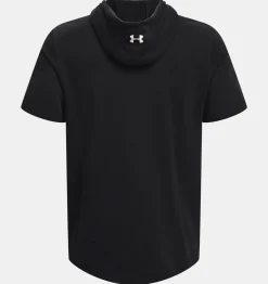 Shop Under Armour Felpa Con Cappuccio A Manica Corta Project Rock Terry Da Uomo Black / Onyx White - 002