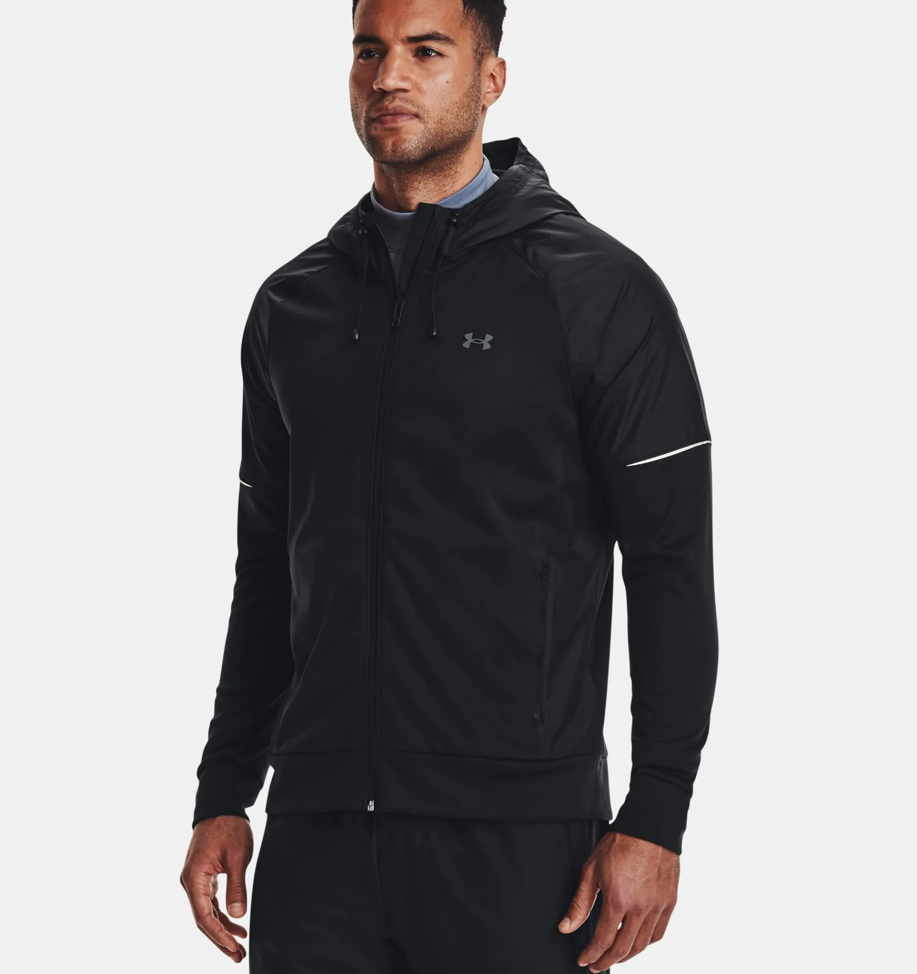 New Under Armour Felpa Con Cappuccio Armour Fleece® Storm Full Zip Da Uomo Black / Pitch Gray - 001