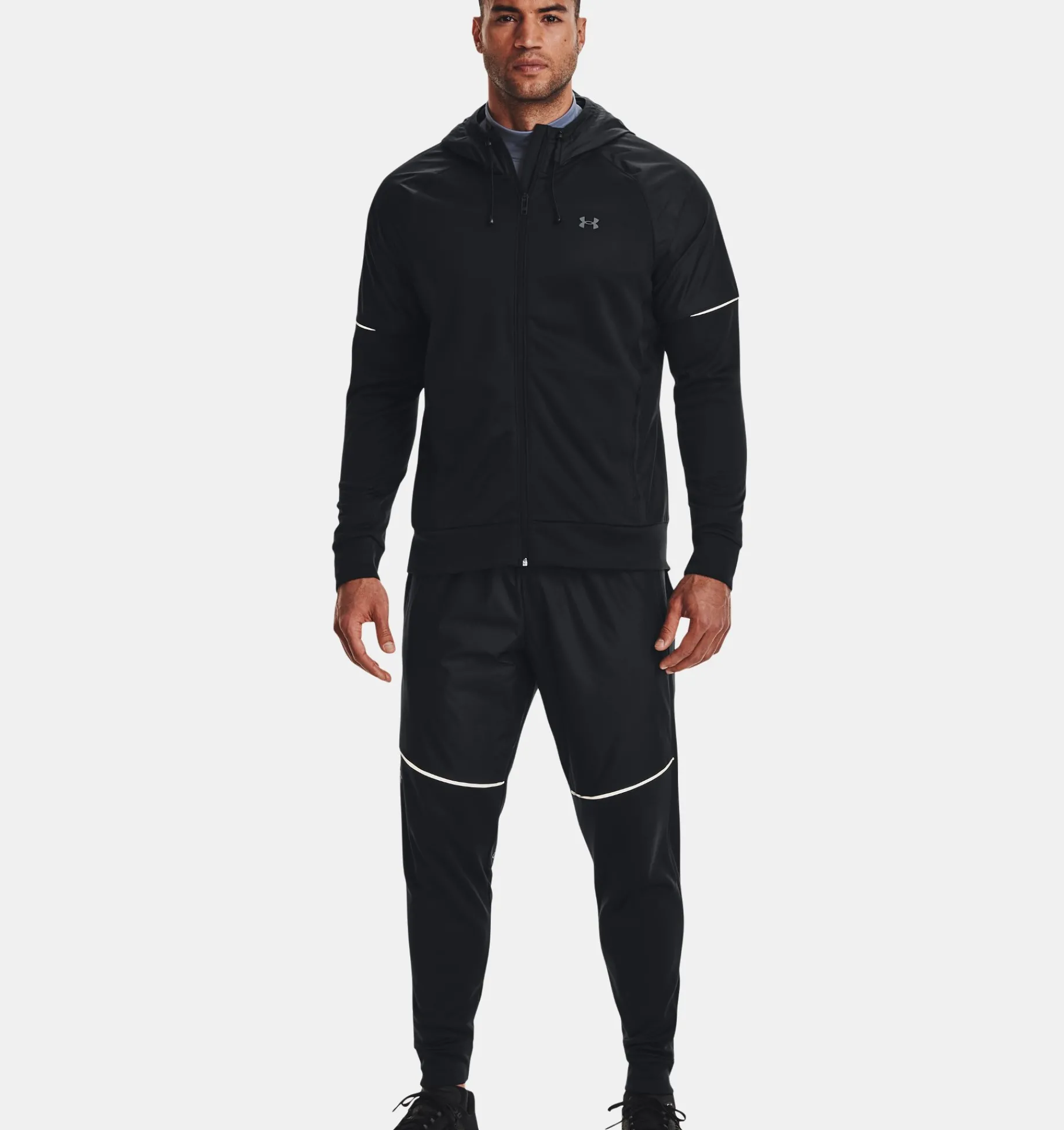 New Under Armour Felpa Con Cappuccio Armour Fleece® Storm Full Zip Da Uomo Black / Pitch Gray - 001