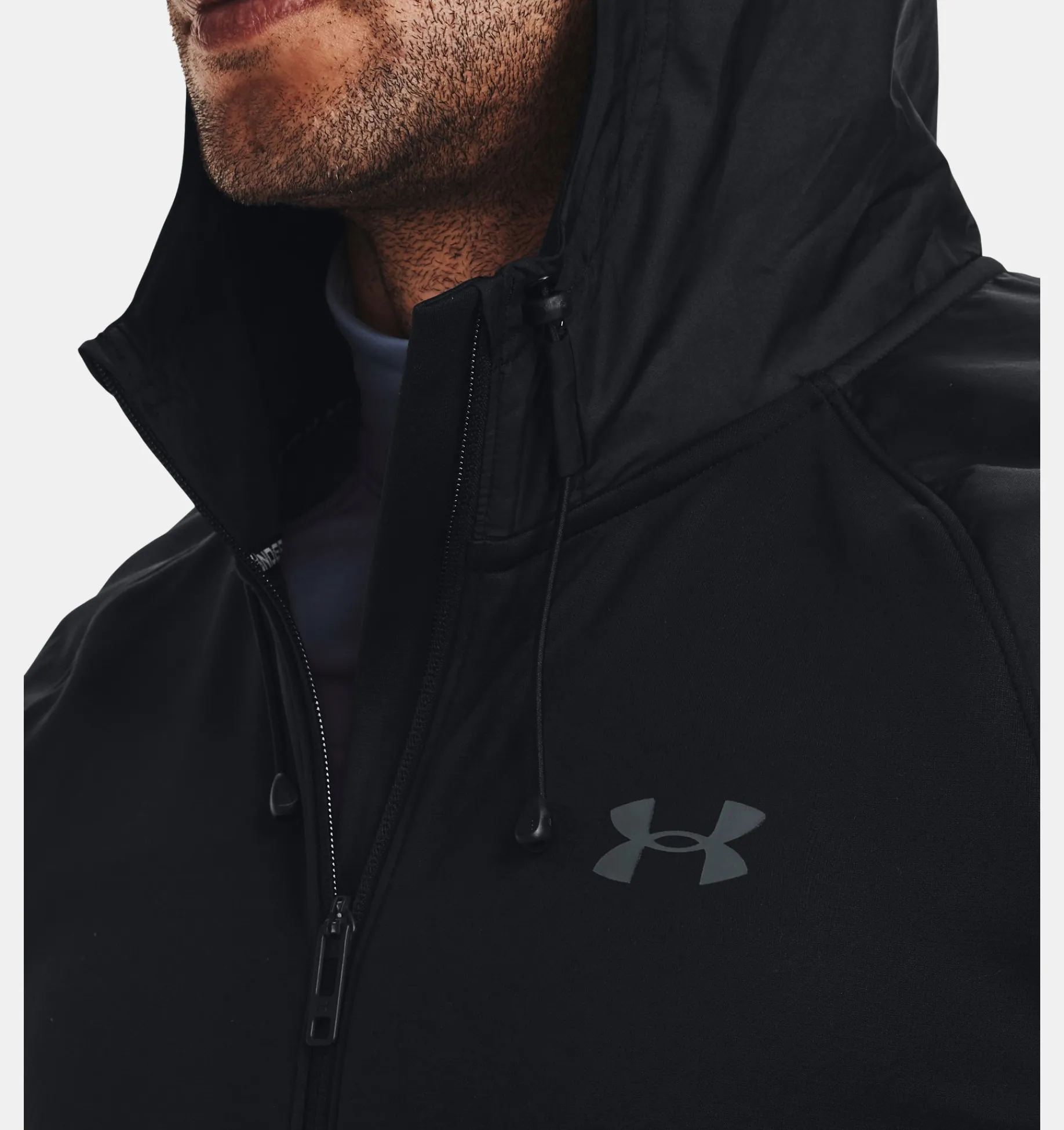New Under Armour Felpa Con Cappuccio Armour Fleece® Storm Full Zip Da Uomo Black / Pitch Gray - 001