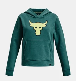 Online Under Armour Felpa Con Cappuccio Project Rock Heavyweight Terry Brahma Bull Da Ragazza Coastal Teal / Fade - 722