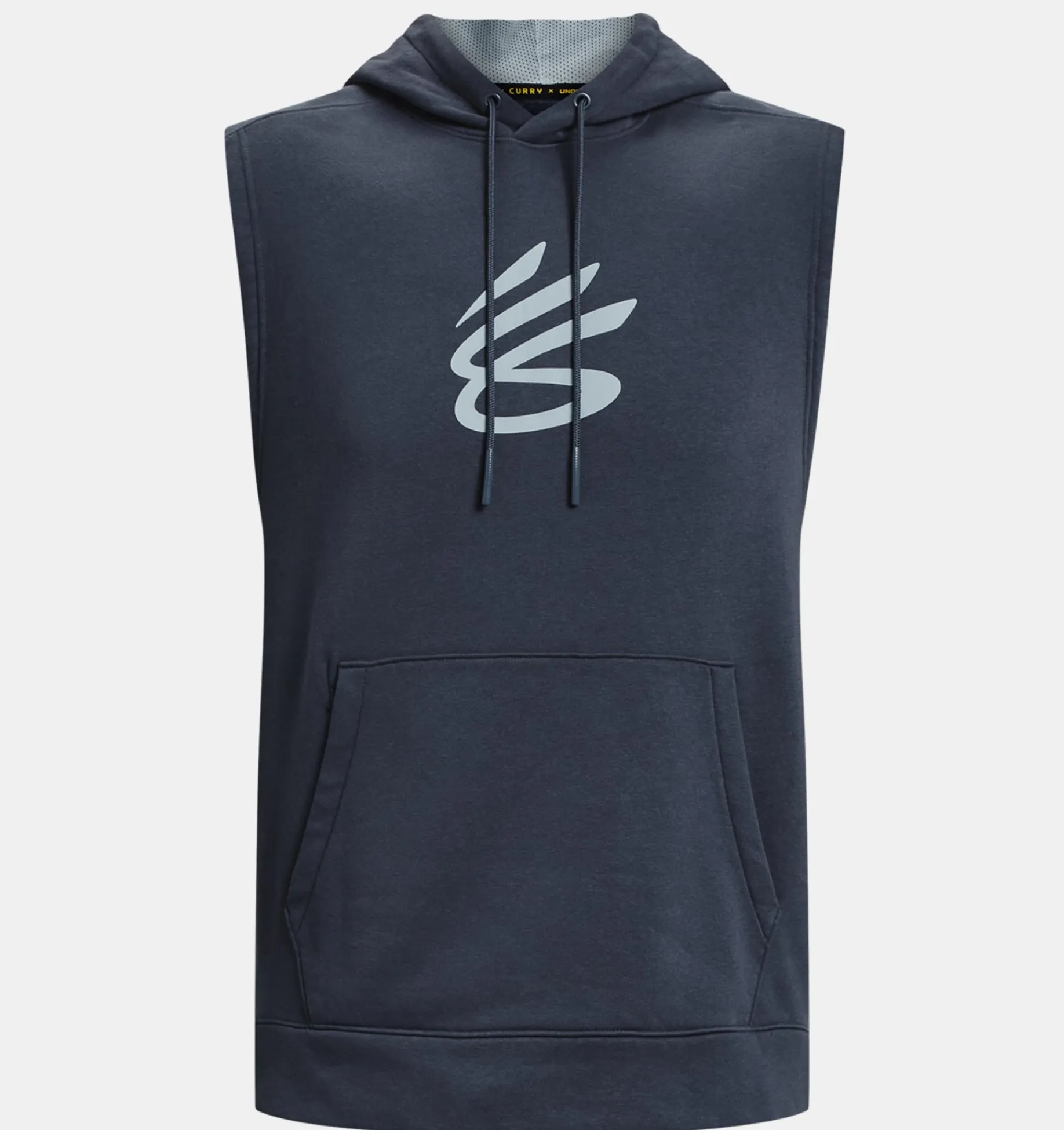 Best Sale Under Armour Felpa Con Cappuccio Senza Maniche Curry Fleece Da Uomo Downpour Gray / Harbor Blue - 044