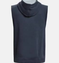 Best Sale Under Armour Felpa Con Cappuccio Senza Maniche Curry Fleece Da Uomo Downpour Gray / Harbor Blue - 044