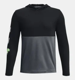 Shop Under Armour Felpa Con Cappuccio Ua Multilogo Da Ragazzo Black / Pitch Gray - 001