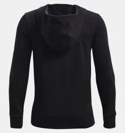 Flash Sale Under Armour Felpa Con Cappuccio Ua Rival Terry Full-Zip Da Ragazzo Black / Onyx White - 001