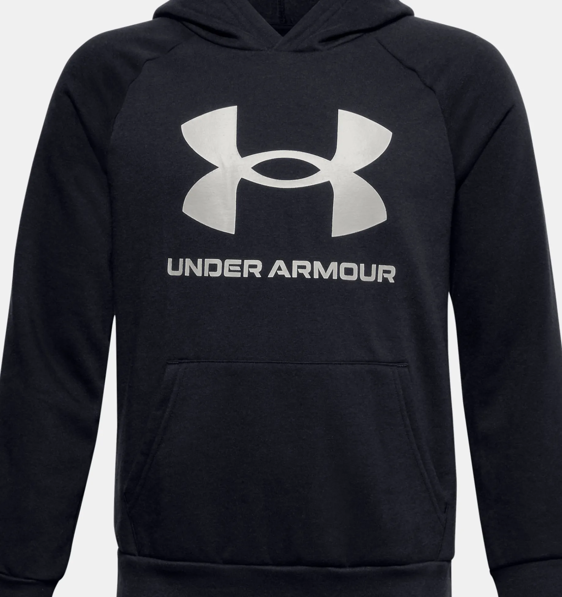 Sale Under Armour Felpa Con Cappuccio Ua Rival Fleece Big Logo Da Ragazzo Black / Onyx White - 001