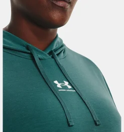 Best Under Armour Felpa Con Cappuccio Ua Rival Terry Da Donna Coastal Teal / White - 722