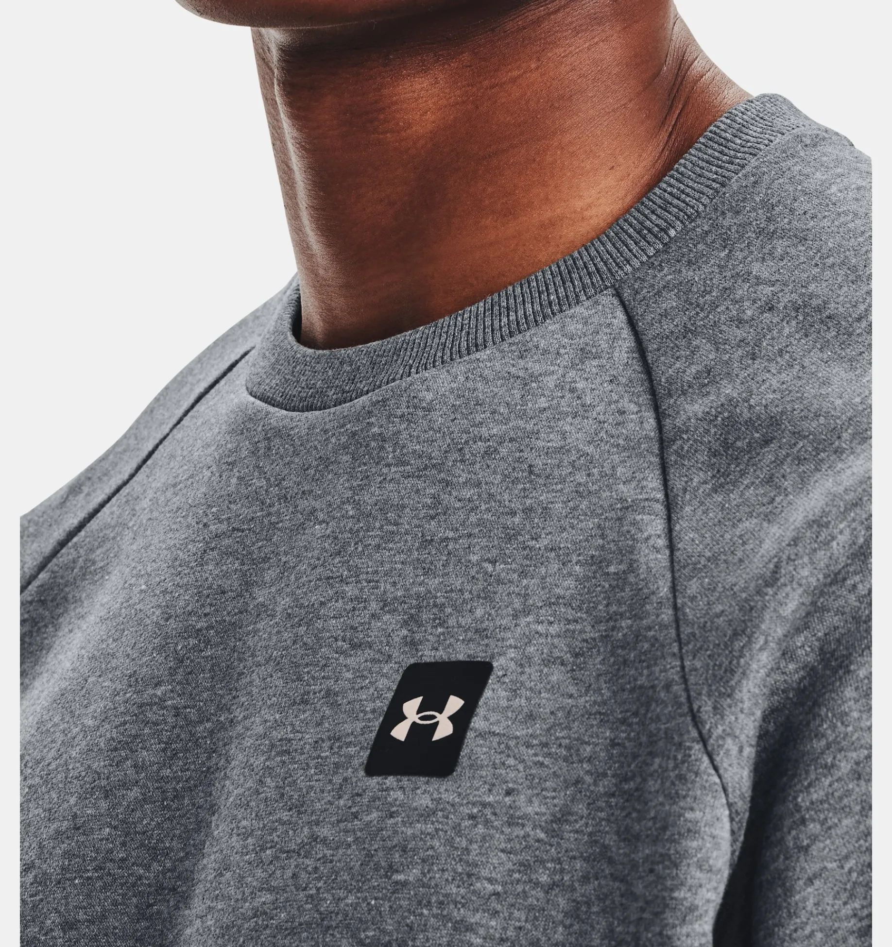 Best Sale Under Armour Felpa Ua Rival Fleece Crew Da Uomo Pitch Gray Light Heather / Onyx White - 012