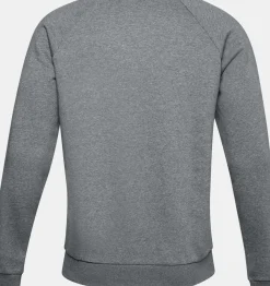 Best Sale Under Armour Felpa Ua Rival Fleece Crew Da Uomo Pitch Gray Light Heather / Onyx White - 012