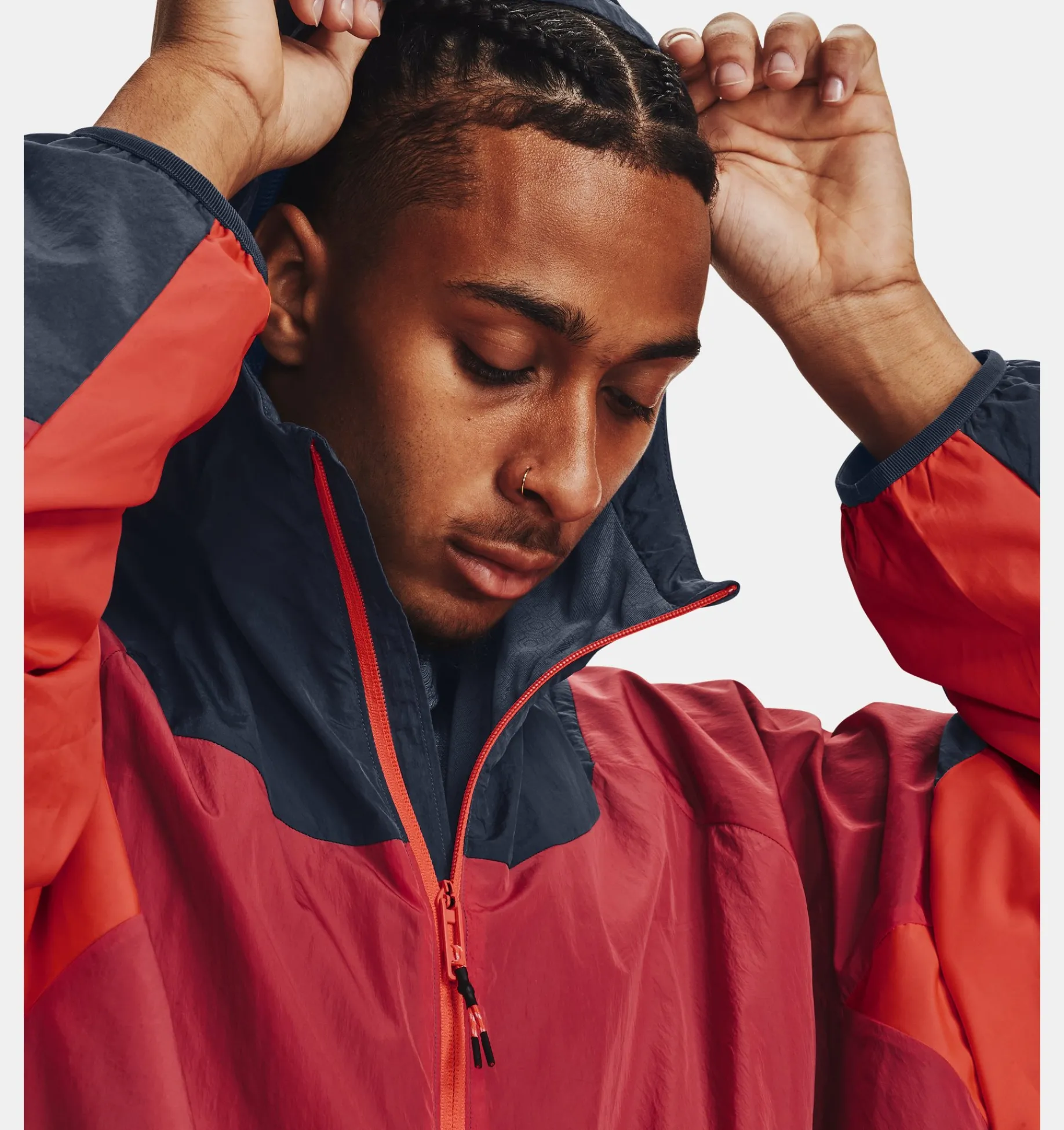 Fashion Under Armour Giacca Anorak Ua Rush™ Woven ½ Zip Da Uomo Downpour Gray / Reflective - 044