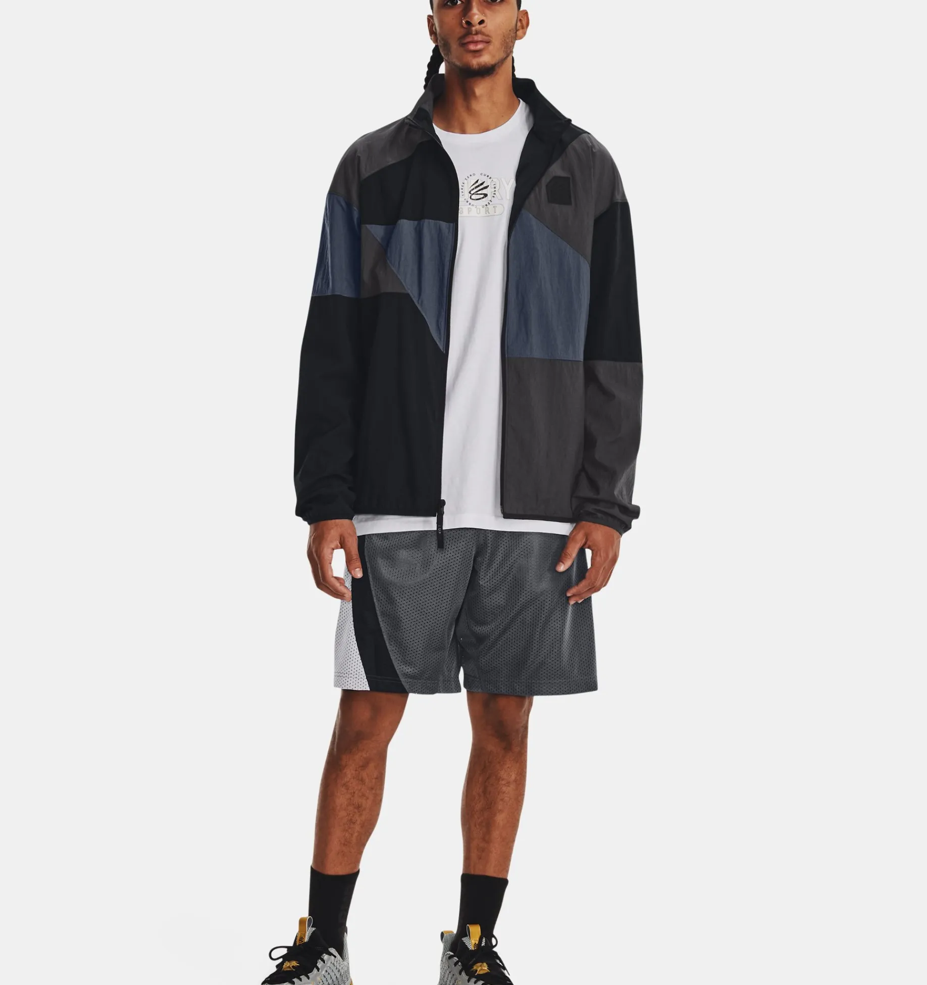 Hot Under Armour Giacca Curry Full-Zip In Tessuto Da Uomo Black / Jet Gray - 001