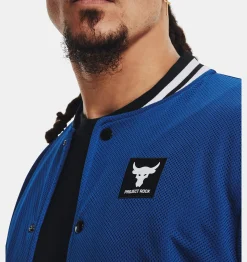 Online Under Armour Giacca Project Rock Mesh Varsity Da Uomo Blue Mirage / White - 471