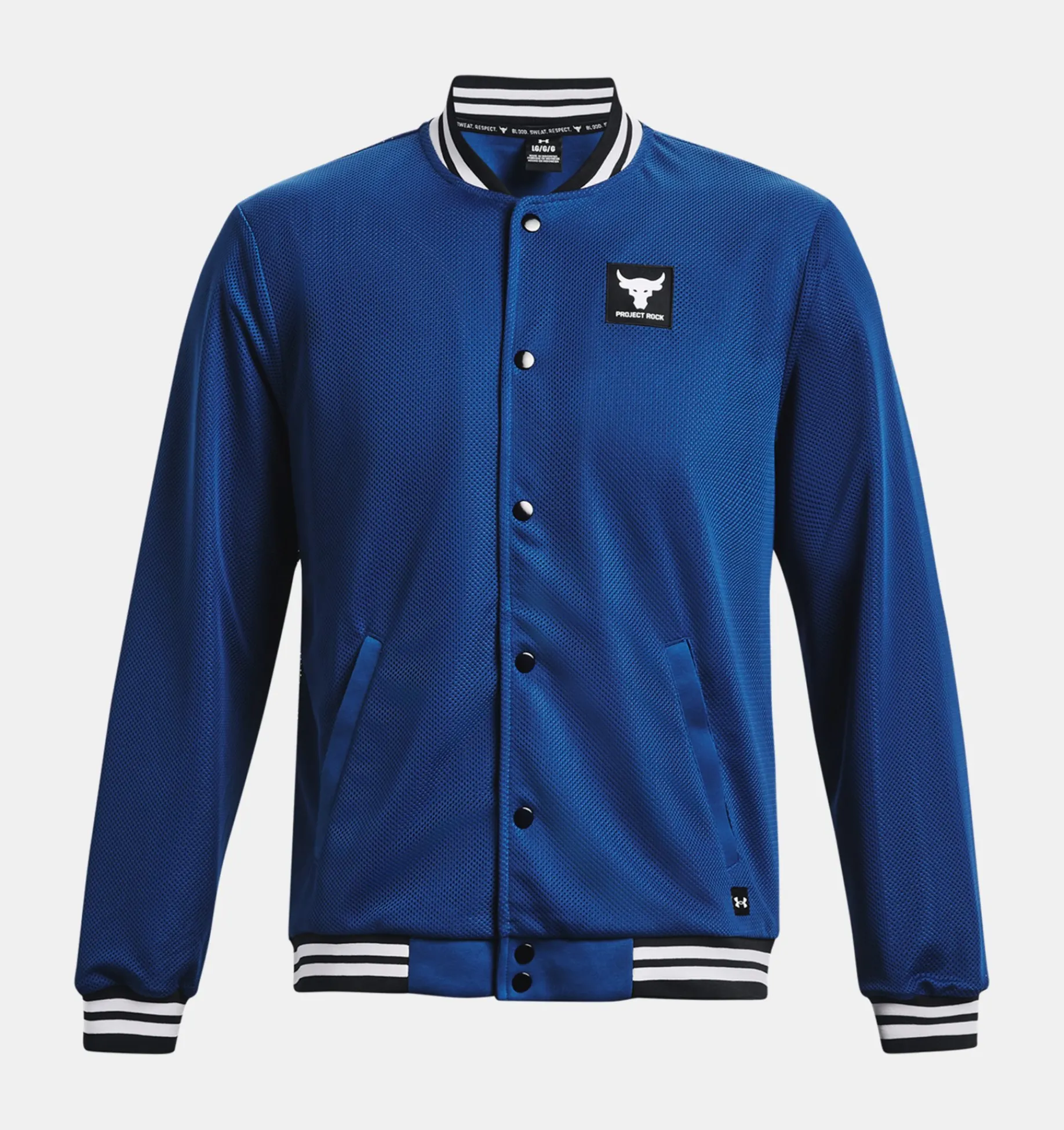 Online Under Armour Giacca Project Rock Mesh Varsity Da Uomo Blue Mirage / White - 471