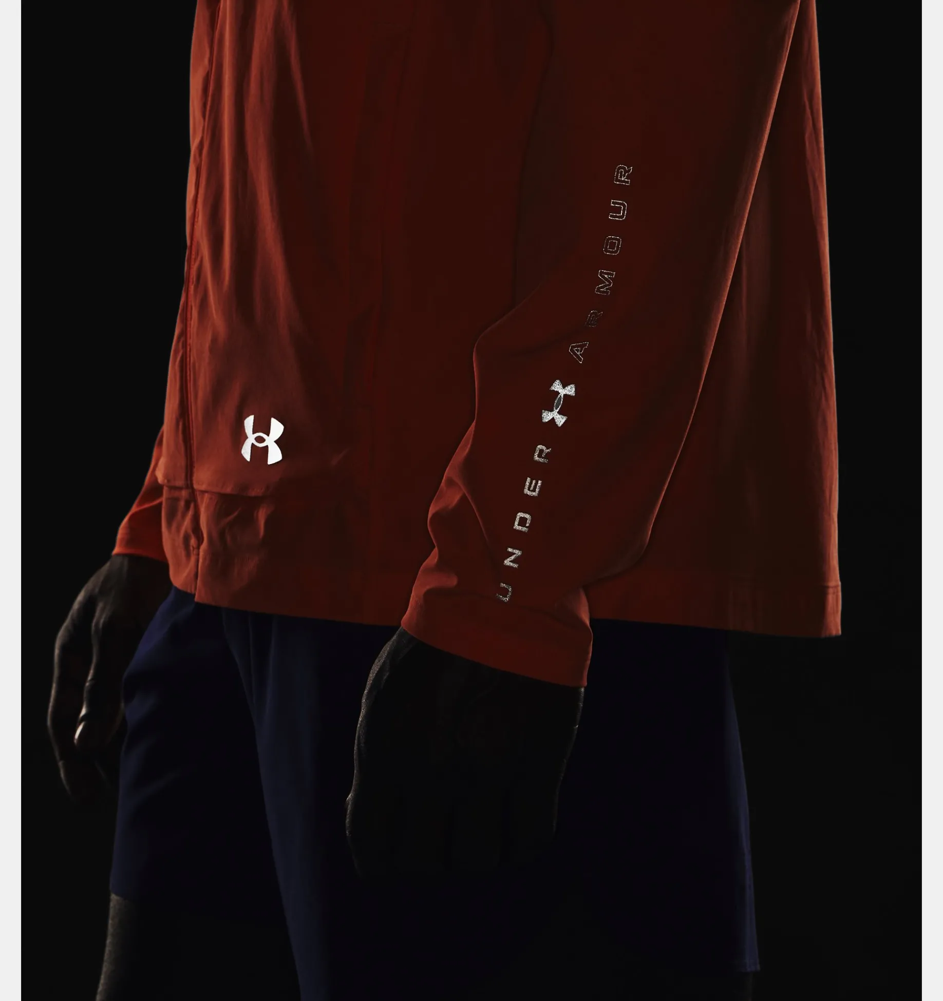 Hot Under Armour Giacca Ua Run Anywhere Storm Da Uomo Orange Blast / Reflective - 866