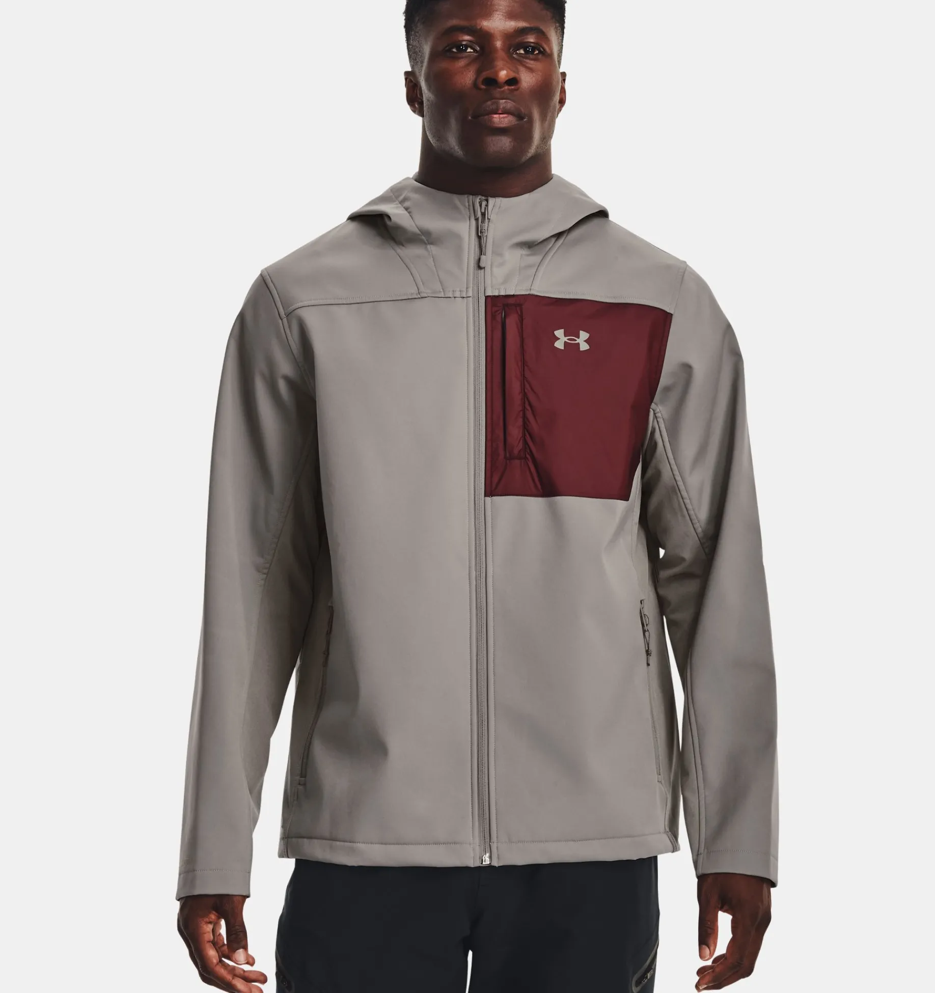Best Under Armour Giacca Ua Storm Coldgear® Infrared Shield 2.0 Hooded Da Uomo Pewter / Chestnut Red - 294