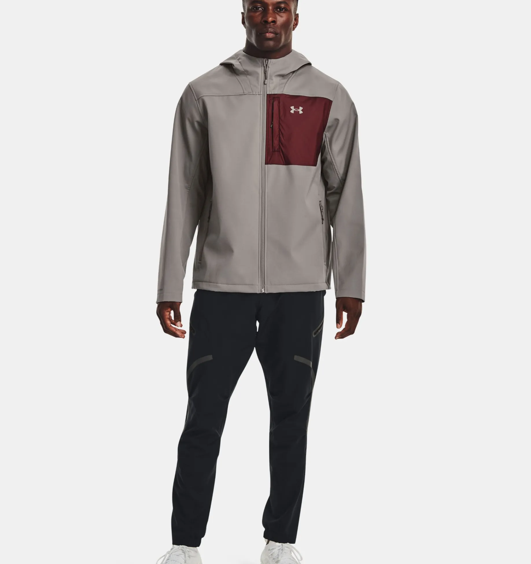 Best Under Armour Giacca Ua Storm Coldgear® Infrared Shield 2.0 Hooded Da Uomo Pewter / Chestnut Red - 294