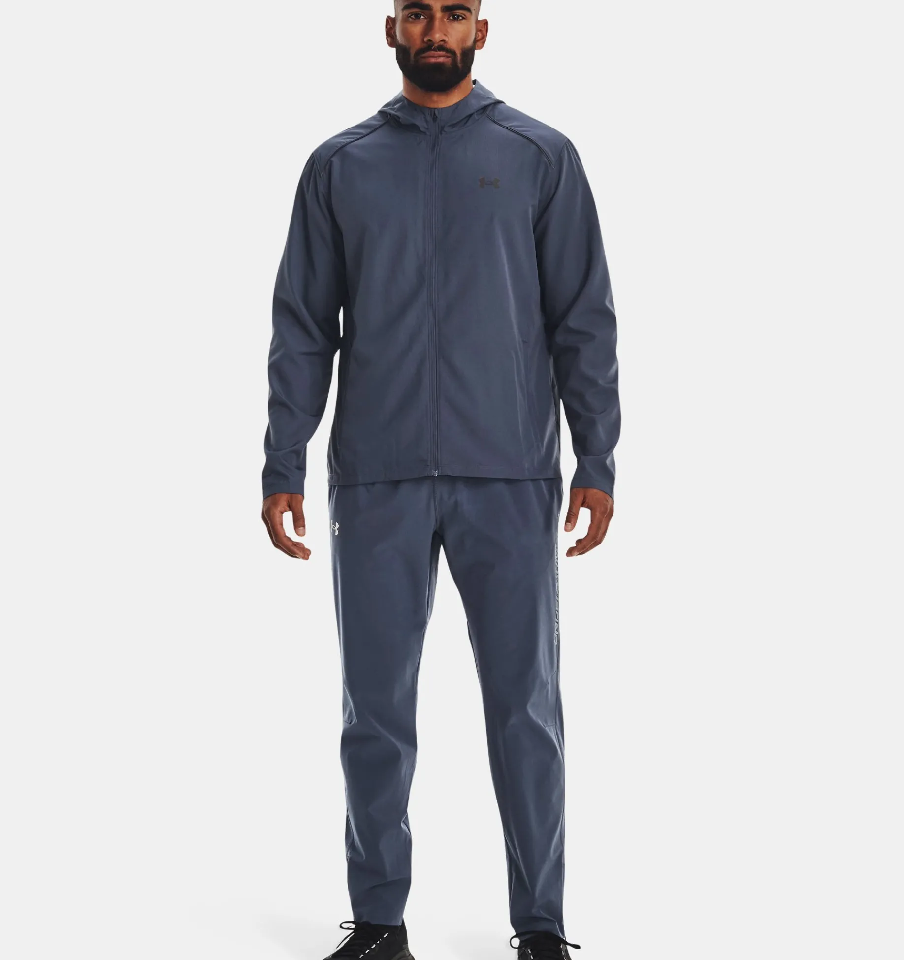 Outlet Under Armour Giacca Ua Storm Run Hooded Da Uomo Downpour Gray / Harbor Blue - 044