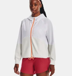 Store Under Armour Giacca Ua Woven Full-Zip Da Donna White / Gray Mist - 100