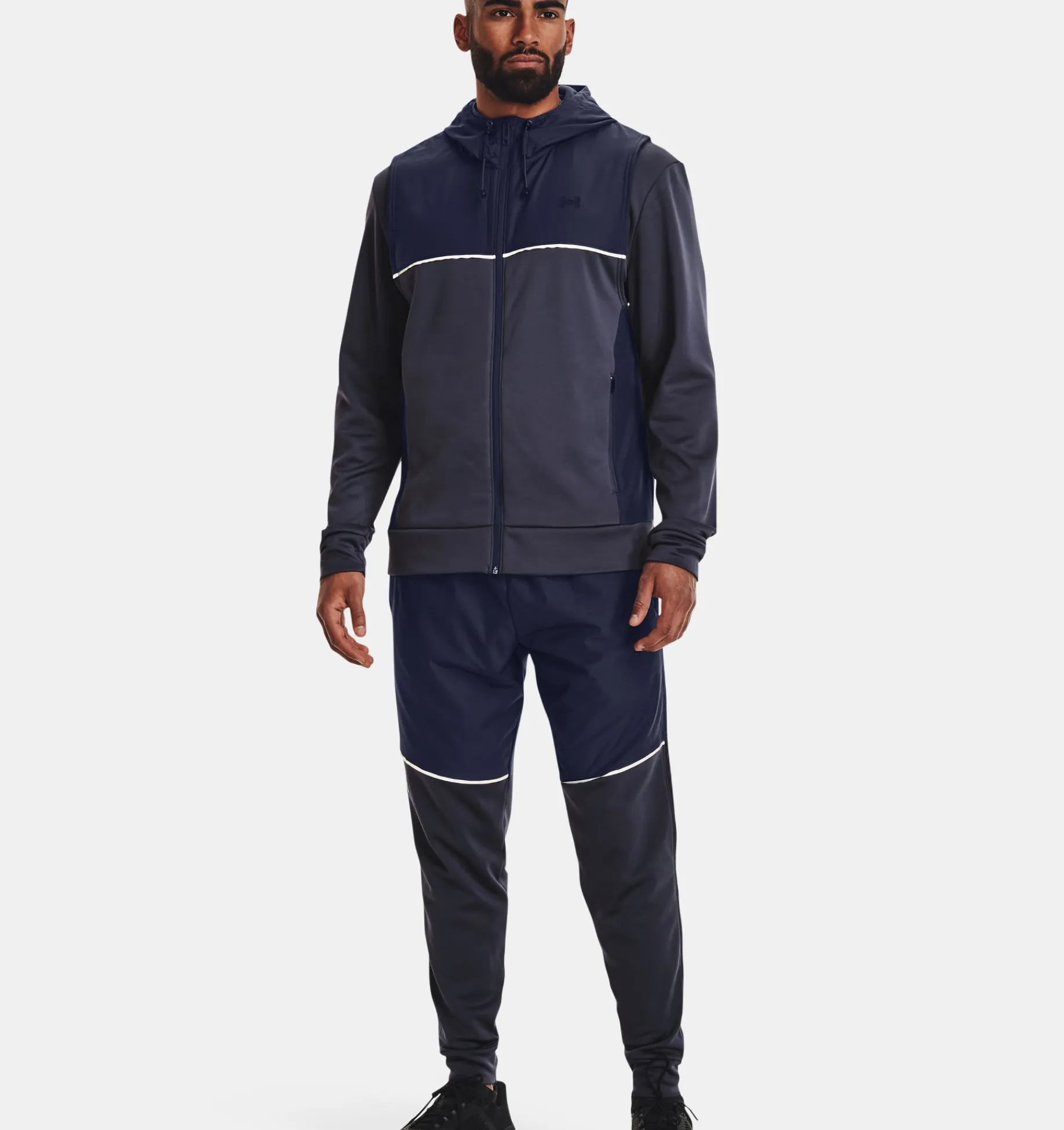 Best Sale Under Armour Gilet Armour Fleece® Storm Hooded Da Uomo Tempered Steel / Midnight Navy - 558