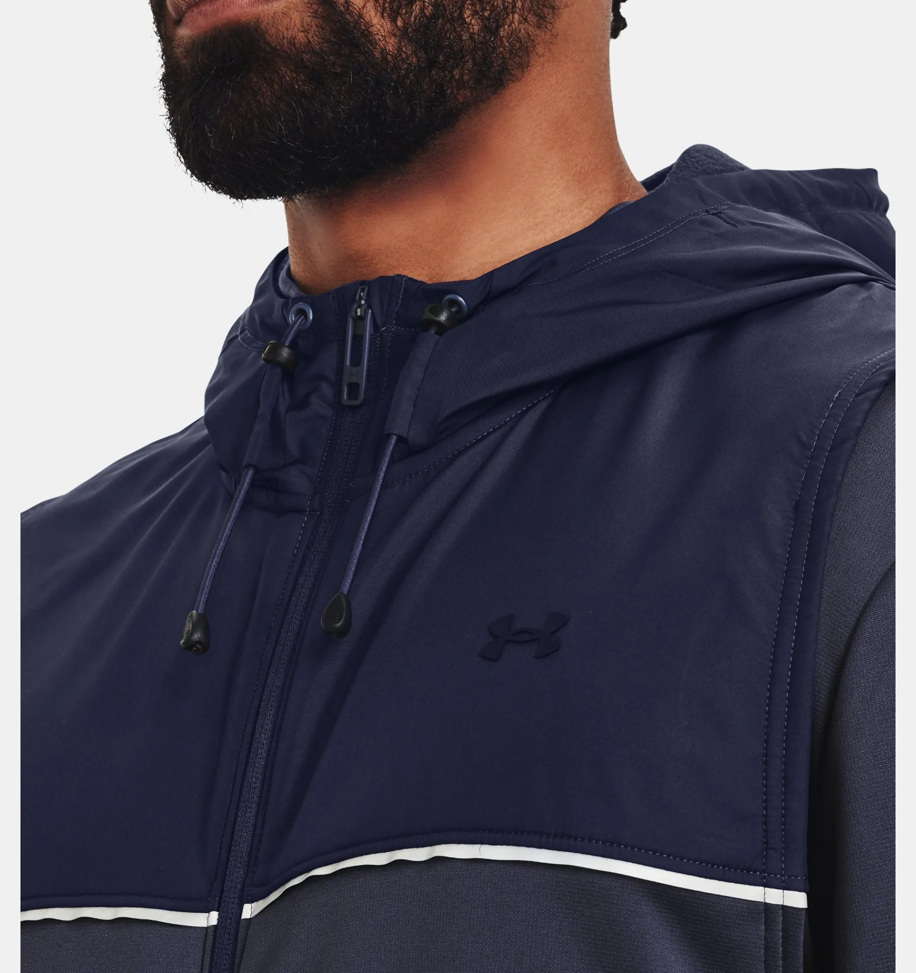 Best Sale Under Armour Gilet Armour Fleece® Storm Hooded Da Uomo Tempered Steel / Midnight Navy - 558