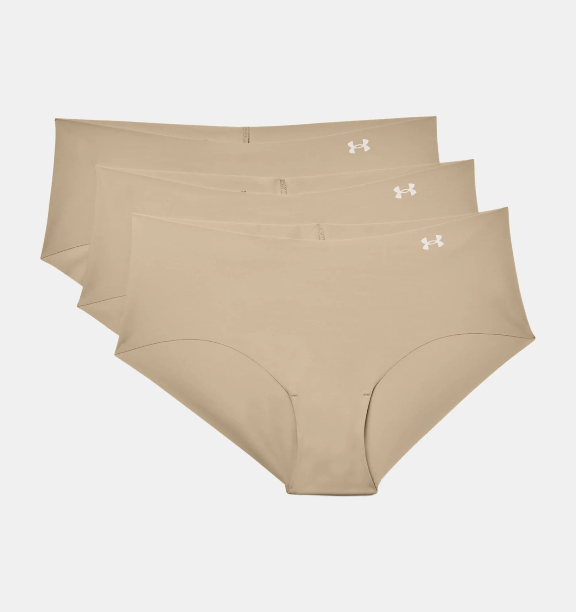 Fashion Under Armour Hipster Ua Pure Stretch Da Donna In Confezione Tripla Beige / White - 249