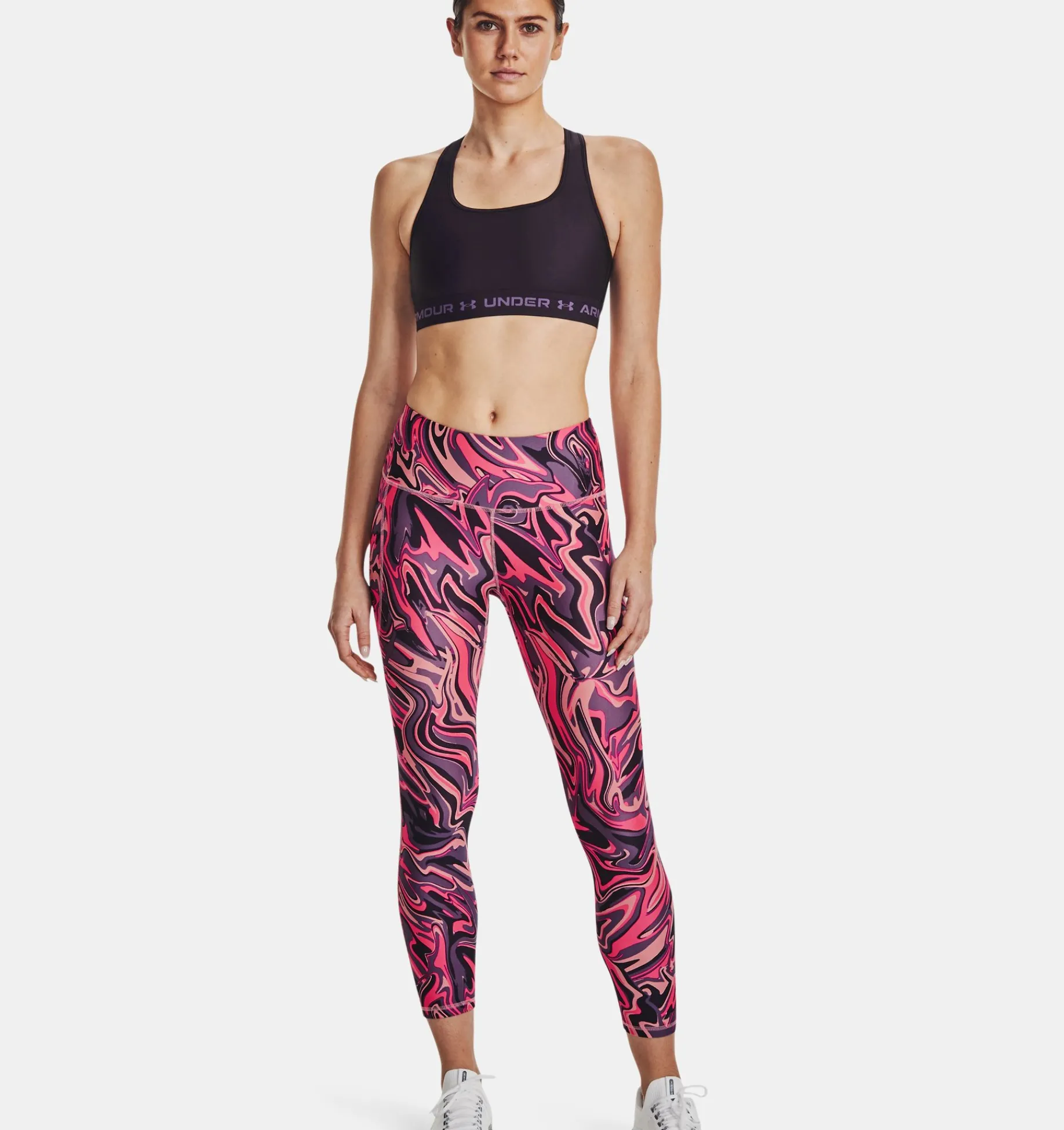 Best Sale Under Armour Leggings Heatgear® Armour Printed 7/8 Da Donna Posh Pink / Tux Purple - 603