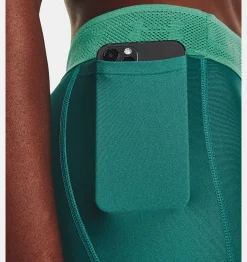 Best Sale Under Armour Leggings Heatgear® Branded Waistband Da Donna Coastal Teal / Birdie Green - 722