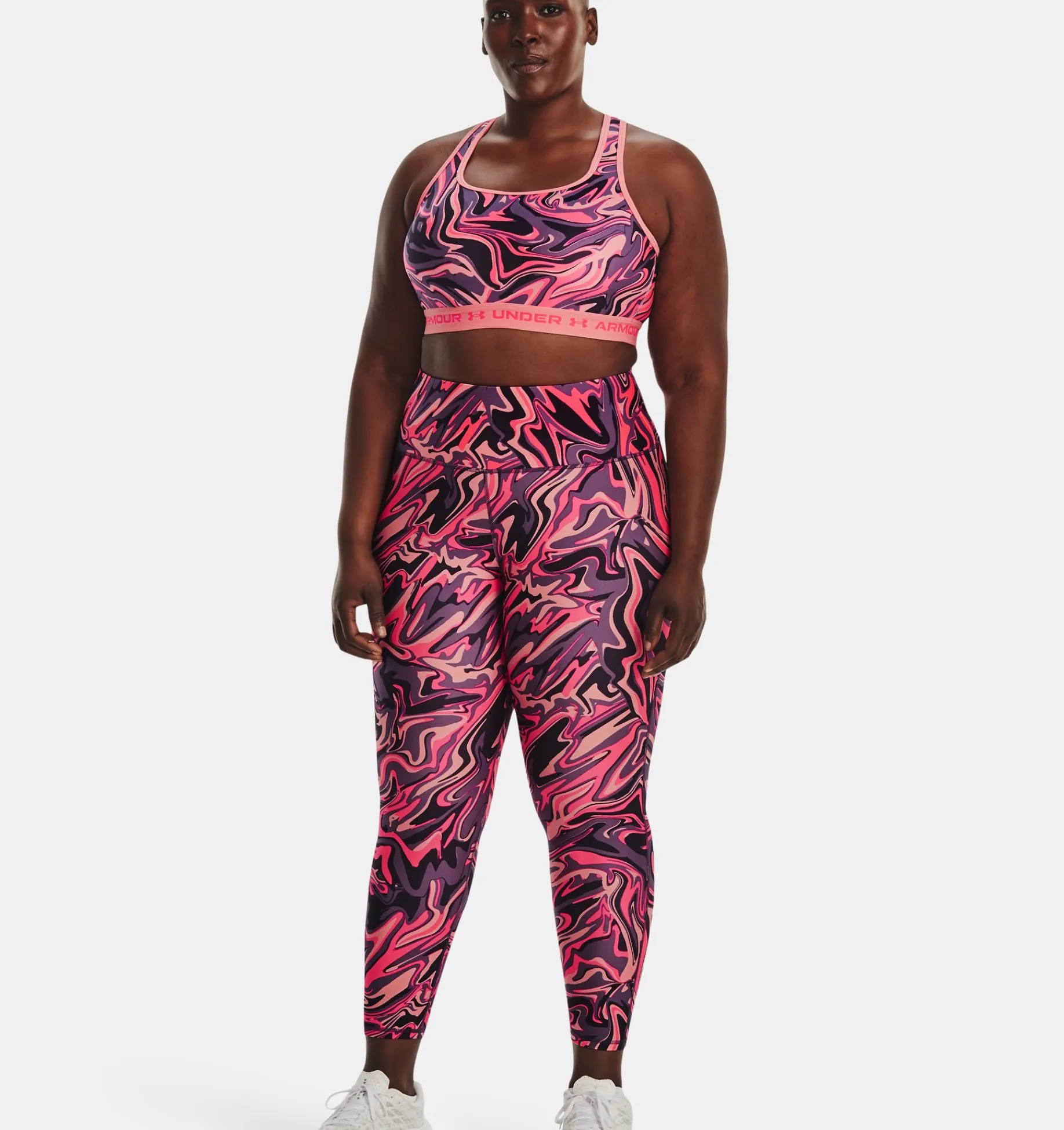 Cheap Under Armour Leggings Heatgear® No-Slip Waistband Ankle Da Donna Posh Pink / White - 603