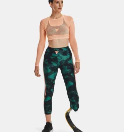 Clearance Under Armour Leggings Project Rock Heatgear® Printed Ankle Da Donna Coastal Teal / Orange Tropic - 722