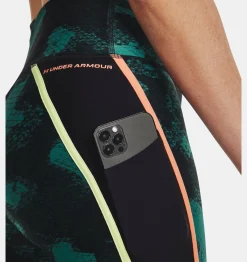 Clearance Under Armour Leggings Project Rock Heatgear® Printed Ankle Da Donna Coastal Teal / Orange Tropic - 722