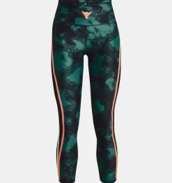 Clearance Under Armour Leggings Project Rock Heatgear® Printed Ankle Da Donna Coastal Teal / Orange Tropic - 722