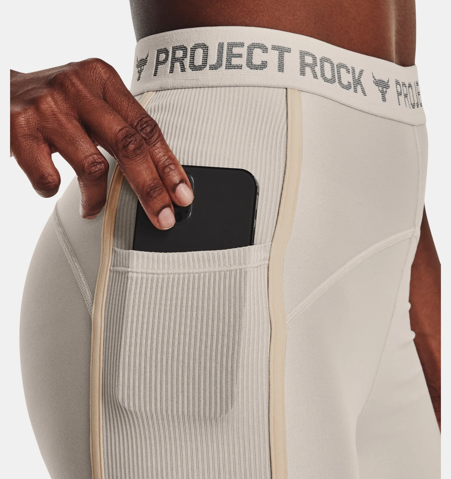 Clearance Under Armour Leggings Project Rock Heatgear® Ankle Da Donna Gray Matter / Peach Ice - 289