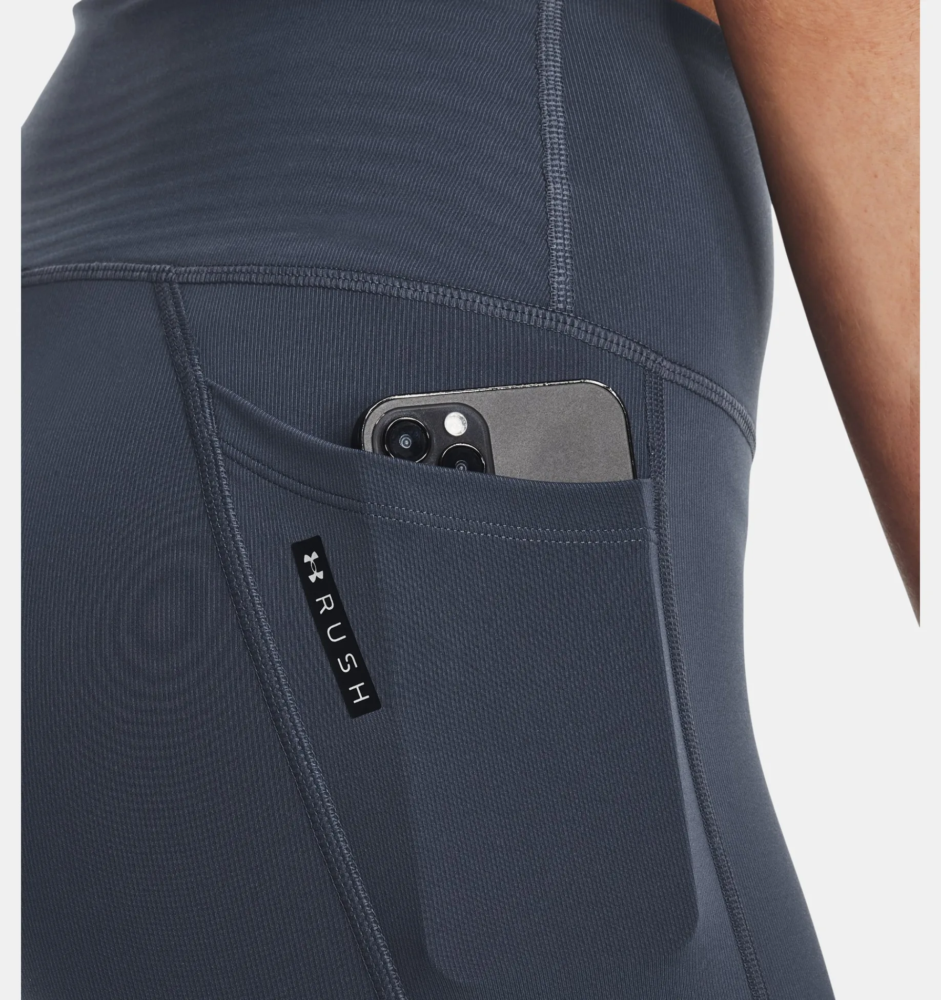 Cheap Under Armour Leggings Ua Rush™ No-Slip Waistband Full-Length Da Donna Downpour Gray / Iridescent - 044
