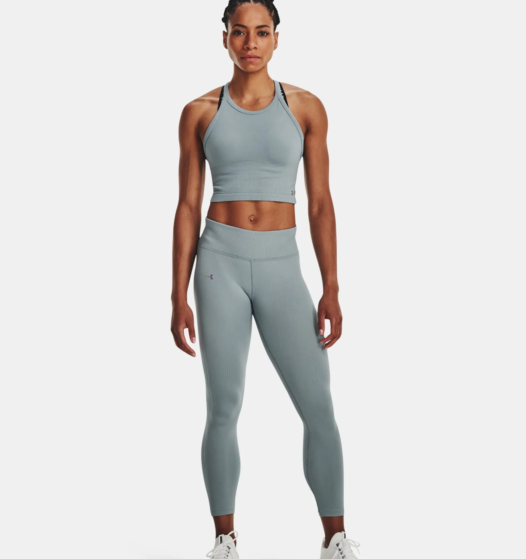 Hot Under Armour Leggings Ua Rush™ Seamless Ankle Da Donna Harbor Blue / Iridescent - 465