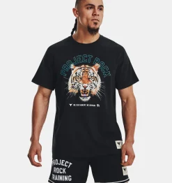Cheap Under Armour Maglia A Manica Corta Project Rock Champion Heavyweight Da Uomo Black / White - 001